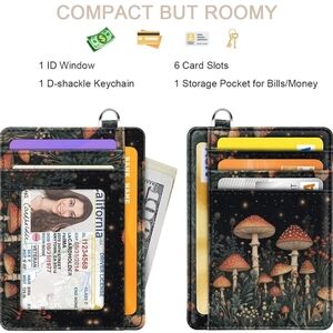 Mushroom Print Card Holder Wallet